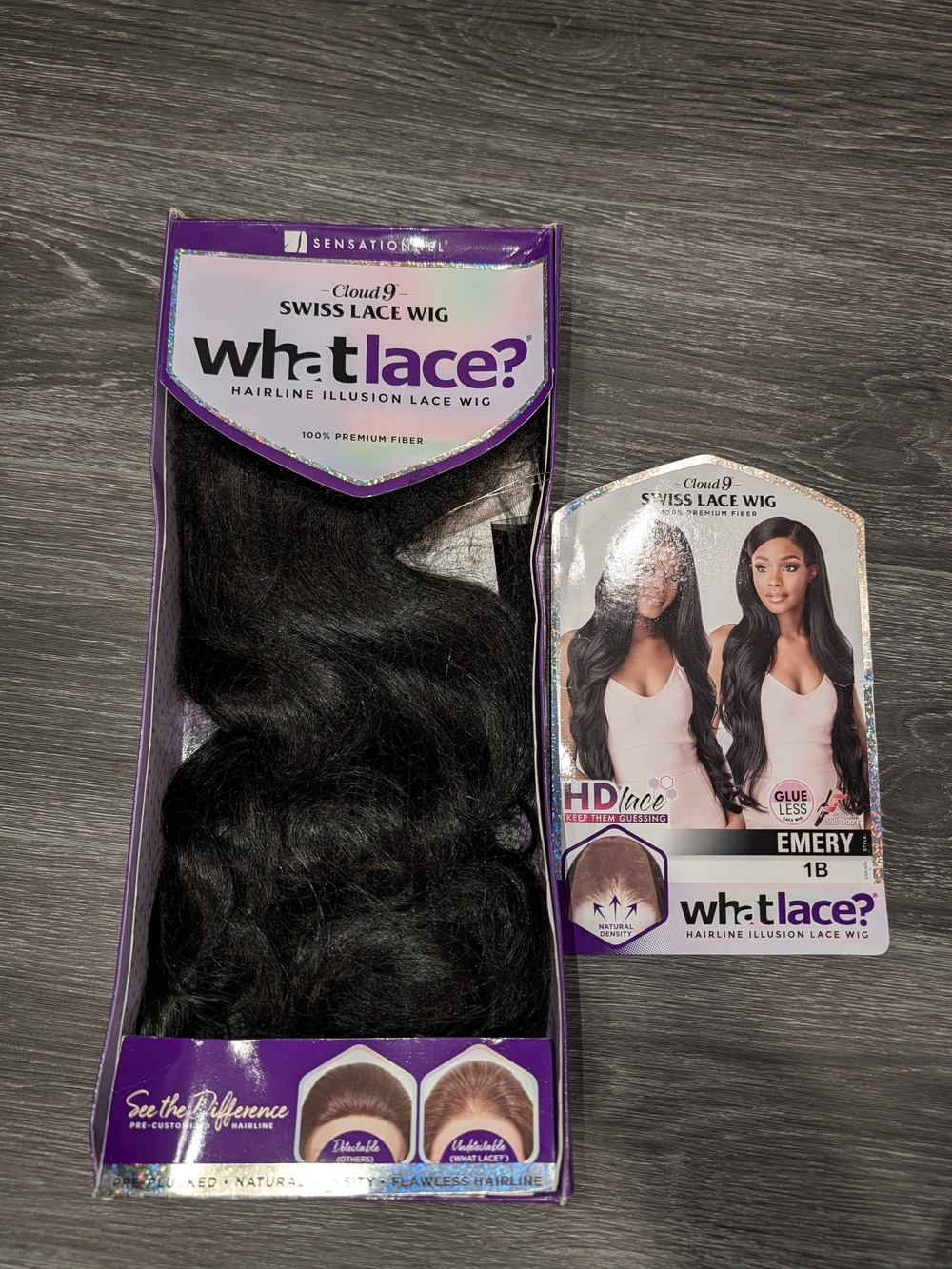 Sensationnel WhatLace? Emery HD Lace Wig Black NWT